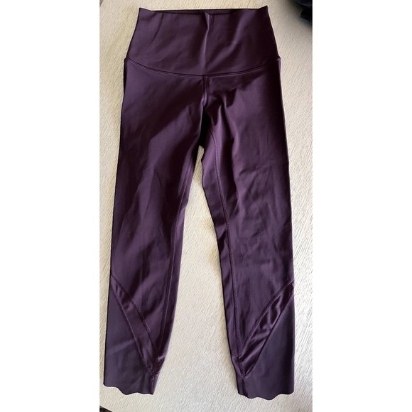 lululemon athletica Pants - Lululemon Wunder Under Crop High-Rise 23" Burgundy Size 6 - New Scallop Luxtreme